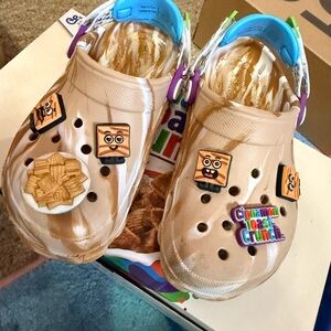 CROCS Kids Clogs with Cinnamon Toast Crunch Design - Tan